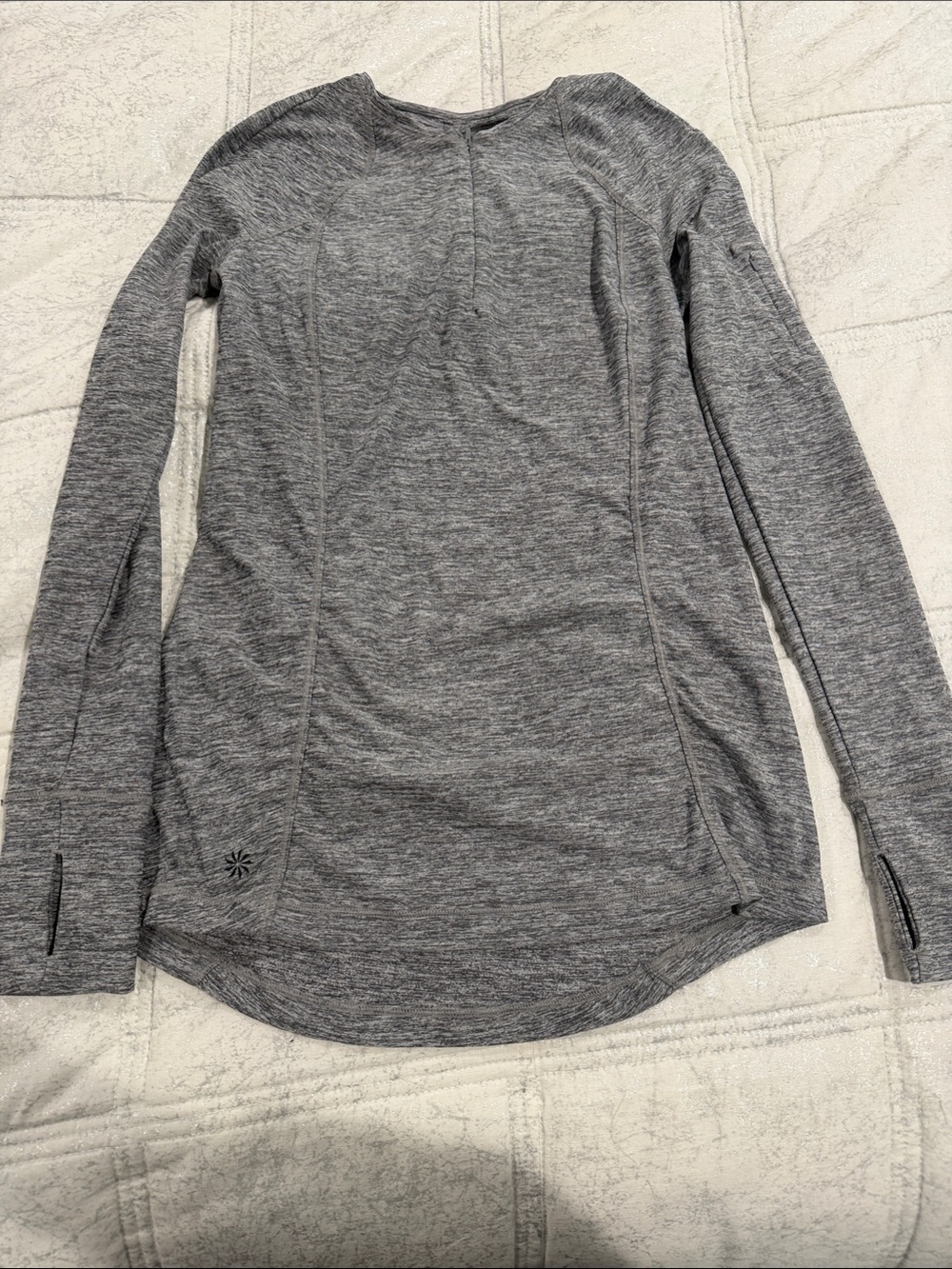 Athleta Heather Gray Long-Sleeve Performance Top